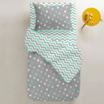 Single bed sheet  ZIG GREEN GREY - image-1